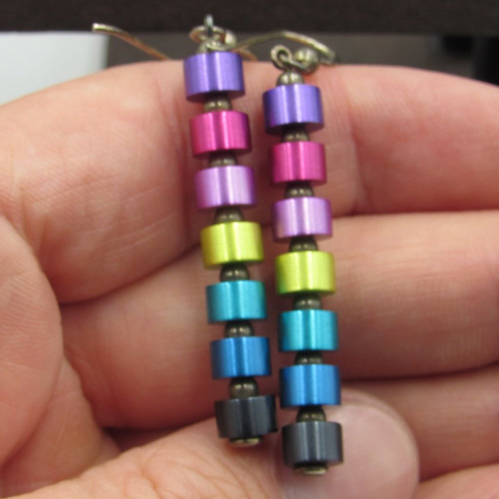 Sterling Silver Multiple Colored Odd Earrings - image 1